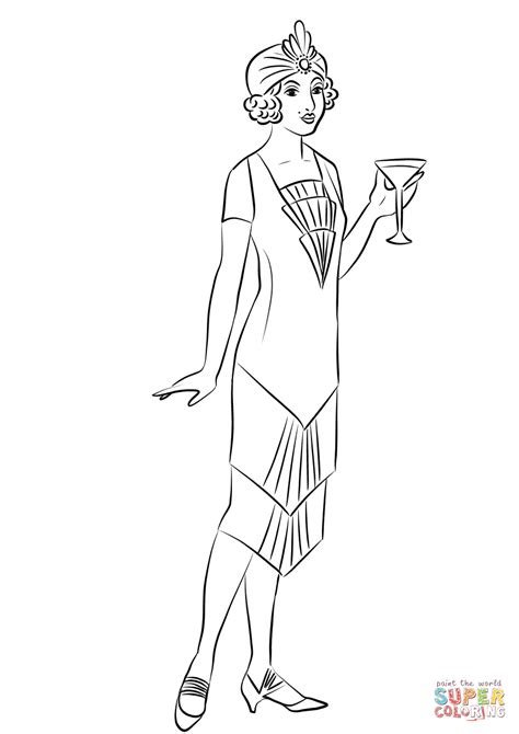 S Woman In Cocktail Dress Coloring Page Colouringpages Porn Sex