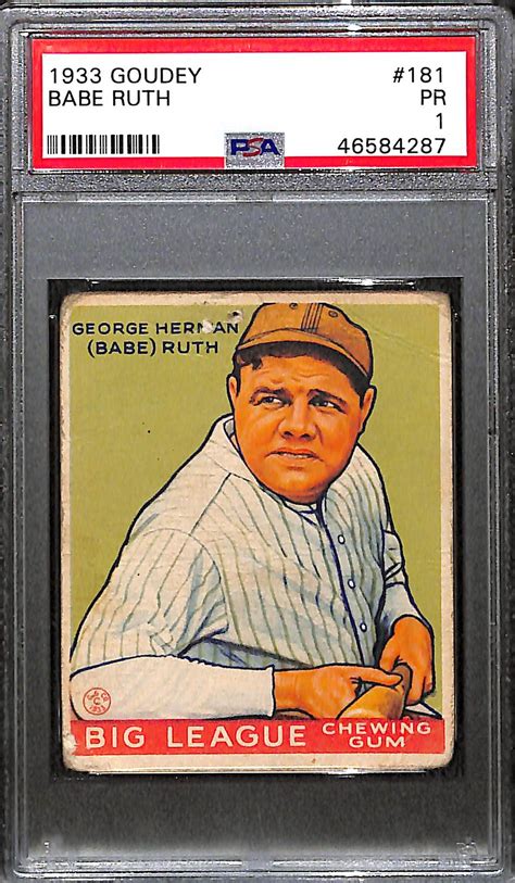 Lot Detail Goudey Babe Ruth Card Graded Psa