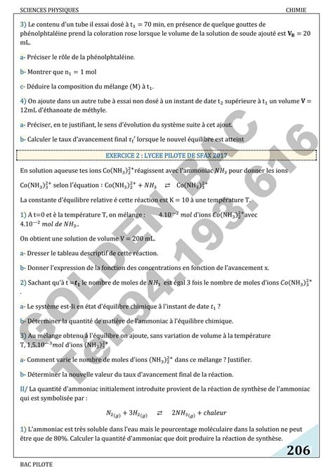 SOLUTION Serie Equilibre Chimique Studypool