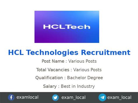 Hcl Technologies Recruitment 2023 Various Technical Lead Jobs