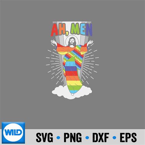 Lgbt Svg Ah Lgbt Gay Pride Jesus Christian God Rainbow Flag Love Svg Wildsvg