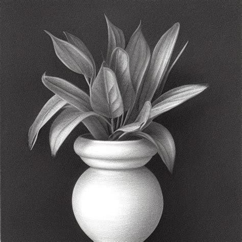 Best AI Photo Pencil Drawing Of A Plant In One Vase Promptify