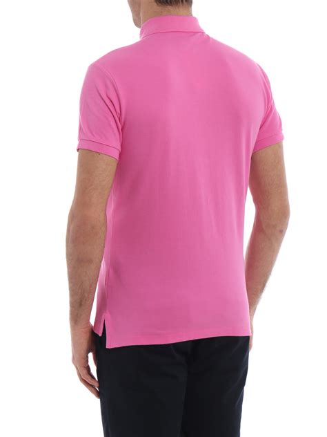 Polo Shirts Polo Ralph Lauren Classic Pink Polo Shirt In Pique Cotton 710536856090