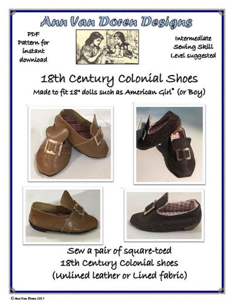 18th Century Colonial Shoe Pattern Made To Fit 18 Dolls Etsy