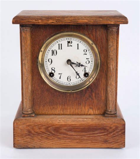 Early 20th Century Oak Mantel Clock 31cm High Clocks Mantle And