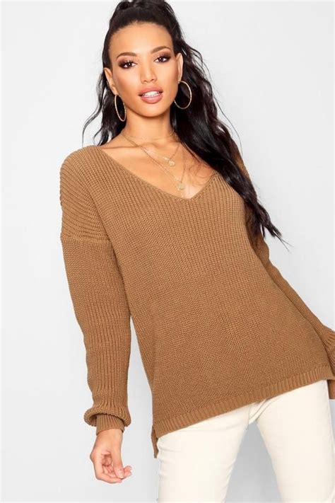 Oversized V Neck Sweater Boohoo Sweaters Sweater Outfits Sweater