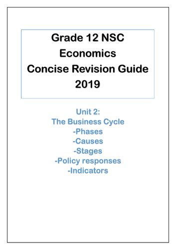 Grade 12 Nsc Economics Concise Revision Notes Unit 2 Teaching Resources