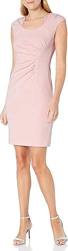 Calvin Klein Womens Cap Sleeve Side Ruched Sheath Dress At Amazon