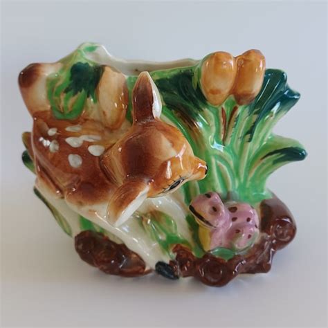 Ceramic Bambi Planter Etsy