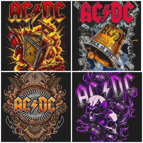 Acdc Png Bundle Design Metal Band Hells Bells Hard Rock Tnt Etsy