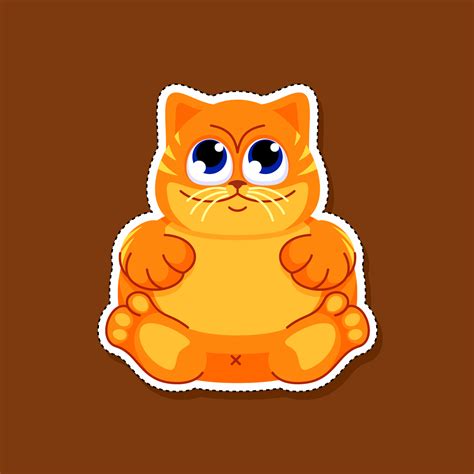 Cute fat cat sticker 266905 Vector Art at Vecteezy