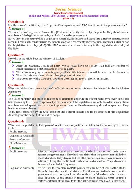 NCERT Solutions For Class 7 Social Science Civics Chapter 3