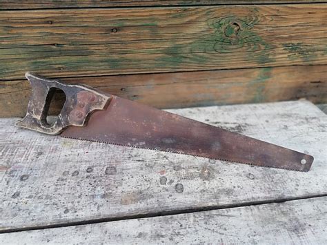 Vintage Saw Hand Tool Rusty Saw Tool For Cutting On Woods Hacksaw For