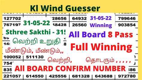 Kl Wind Guesser 31 05 22 Sthree Sakthi 315 Kerala Lottery