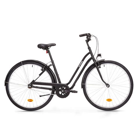 ГРАДСКИ ВЕЛОСИПЕД ELOPS 100 С НИСКА РАМКА, ЧЕРЕН ELOPS - Decathlon