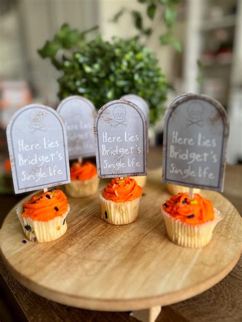 Personalized Tombstone Cupcake Toppers Set Of Bachelorette Favors