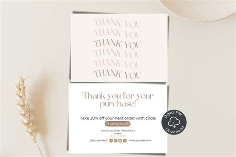 Canva Template Thank You Card Minimalist Graphic By Dan Ste Creative