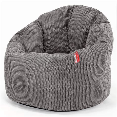 Lounge Pug Pom Pom Luxury Adult Bean Bag Chair Beanbags Cuddle Up Charcoal Grey Big Bertha