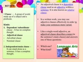 Adjectival Clause Ppt