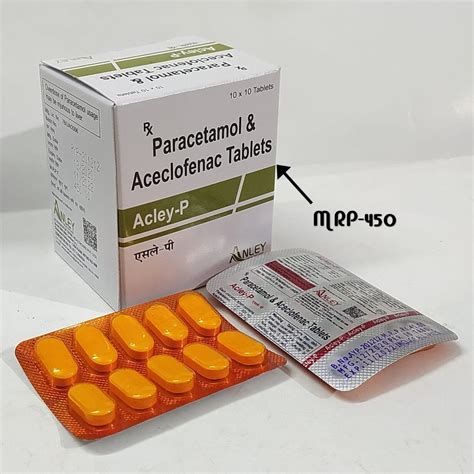 Acley P Aceclofenac Mg Paracetamol Mg Tablet X