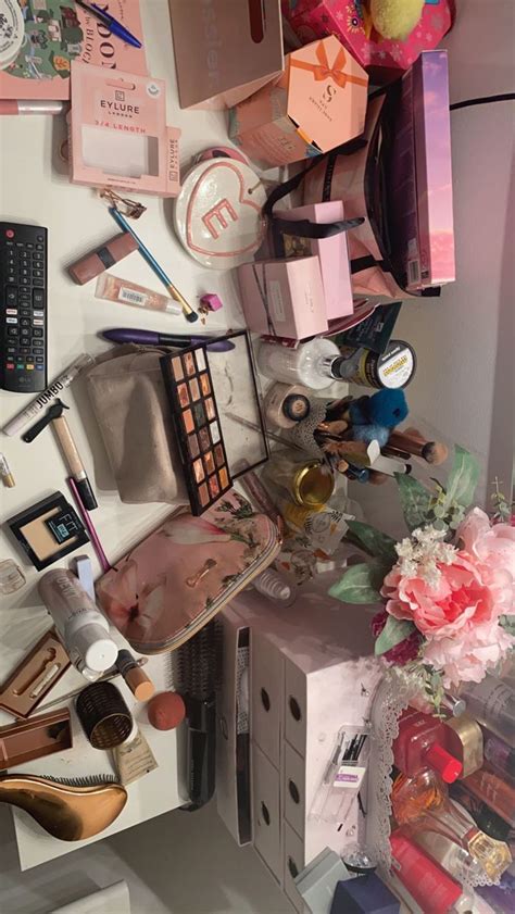 Messy Makeup Desk