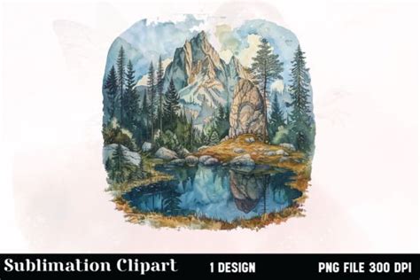 Mountain Landscape Clipart Graphic by Vertex · Creative Fabrica