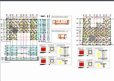 Detalle De Losa De Cimentacion En Autocad Cad Kb Bibliocad