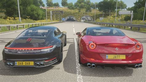 2019 Porsche 911 Carrera S 992 Vs Ferrari California T Drag Race