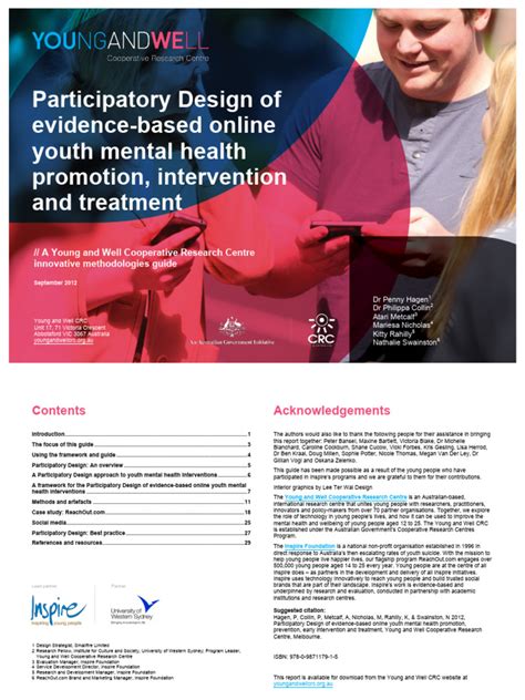 Participatory Design Of Evidence Based Online Youth Mental Health