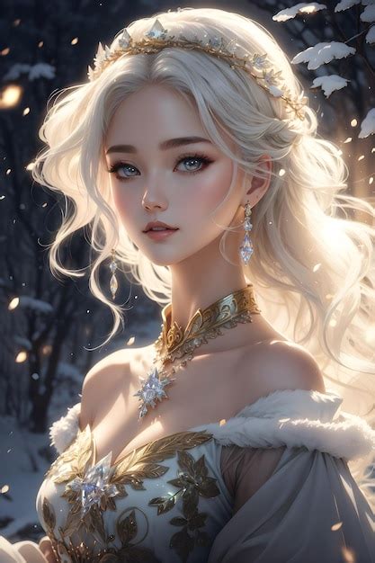 Premium AI Image Blonde Grace Korean Princess In Metallic OffShoulder Dress