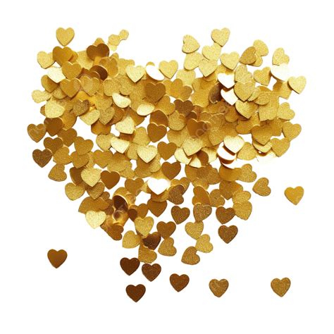 Gold Metallic Heart Confetti, Heart, Confetti, Decoration PNG ...