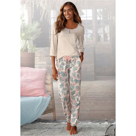 Lascana Pyjama 2 Tlg Mit Gemusterter Hose Im Otto Online Shop