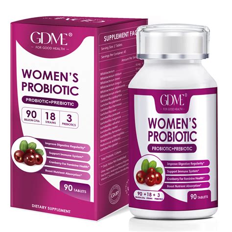 Gdme Probiotics Food Supplement For Women With Cranberry 90 Tablets