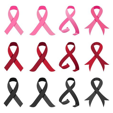 Premium Vector Breast Cancer Awareness Month Pink Red Black Ribbon