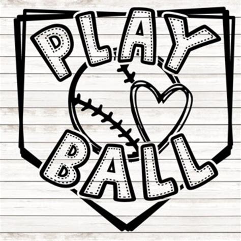 Retro Play Ball Svg Dxf Png Cut File Baseball Baseball Mom Etsy Singapore