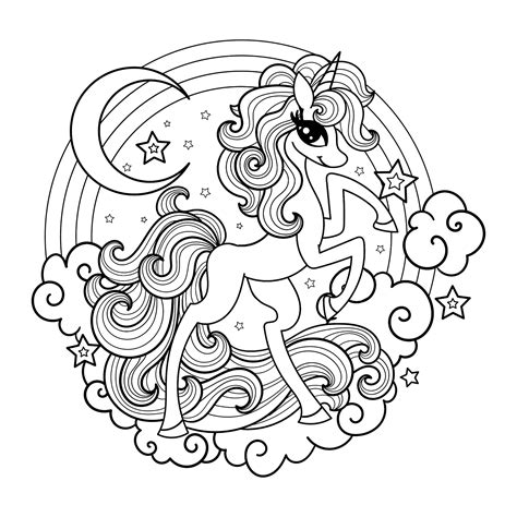 Une Licorne Tr S Styl E Et Moderne Coloriages De Licornes Imprimer