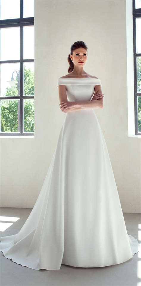 79 Beautiful Simple Wedding Gowns Off The Shoulder A Line Wedding