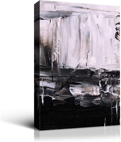 Avoi Black And White Abstract Painting Artwork Canvas Wall Art Prints