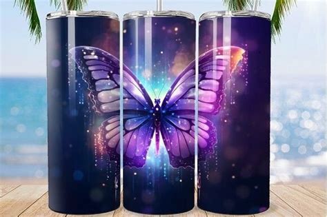 Purple Butterfly Tumbler Wrap Bundle Bundle Creative Fabrica