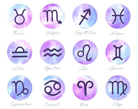 Conjunto De Signos Del Zodiaco Dibujados A Mano Con Acuarela Colecci N