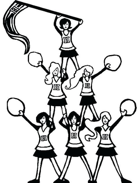 Cheer Stunts Coloring Pages Coloring Pages