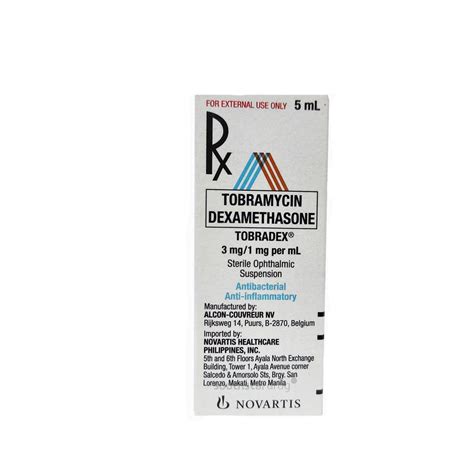 TOBRADEX Tobramycin Dexamethasone 3mg 1mg Per ML Ophthalmic