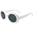 Amazon My Shades White Oval Round Sunglasses Thick Bold Retro