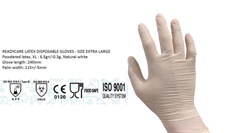 Powdered Latex Disposable Gloves 100pcs Readycare