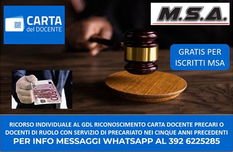 Ricorso Individuale Al Gdl Riconoscimento Carta Docente Precari O