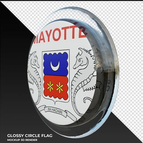 Mayotte0002 bandera de círculo brillante con textura 3d realista