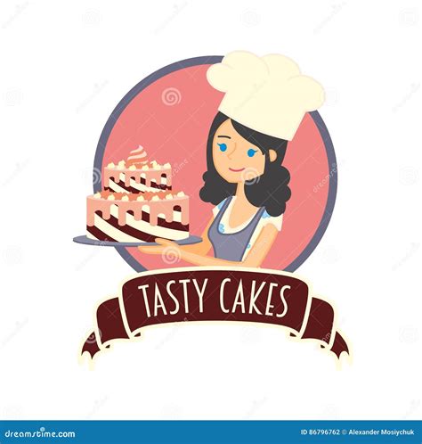 Cute Girl Or Young Woman Baker Holding A Delicious Chocolate Cake