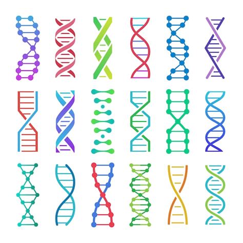 Ícone de dna colorido espiral de estrutura de adn pesquisa médica de