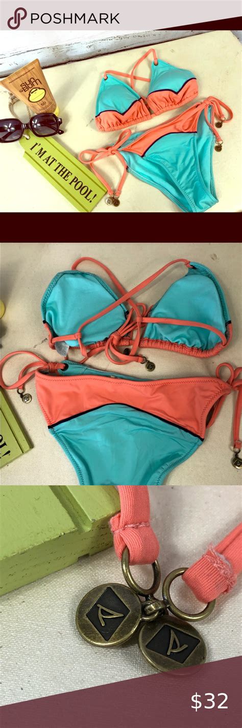 D Sperry Bikini Turquoise Coral Sm Coral Turquoise Sperrys Bikinis