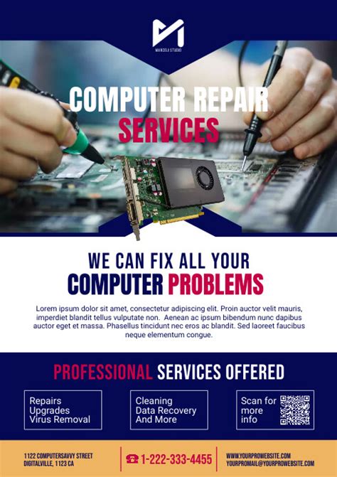 Computer Repair Services Flyer Ad Postermywall